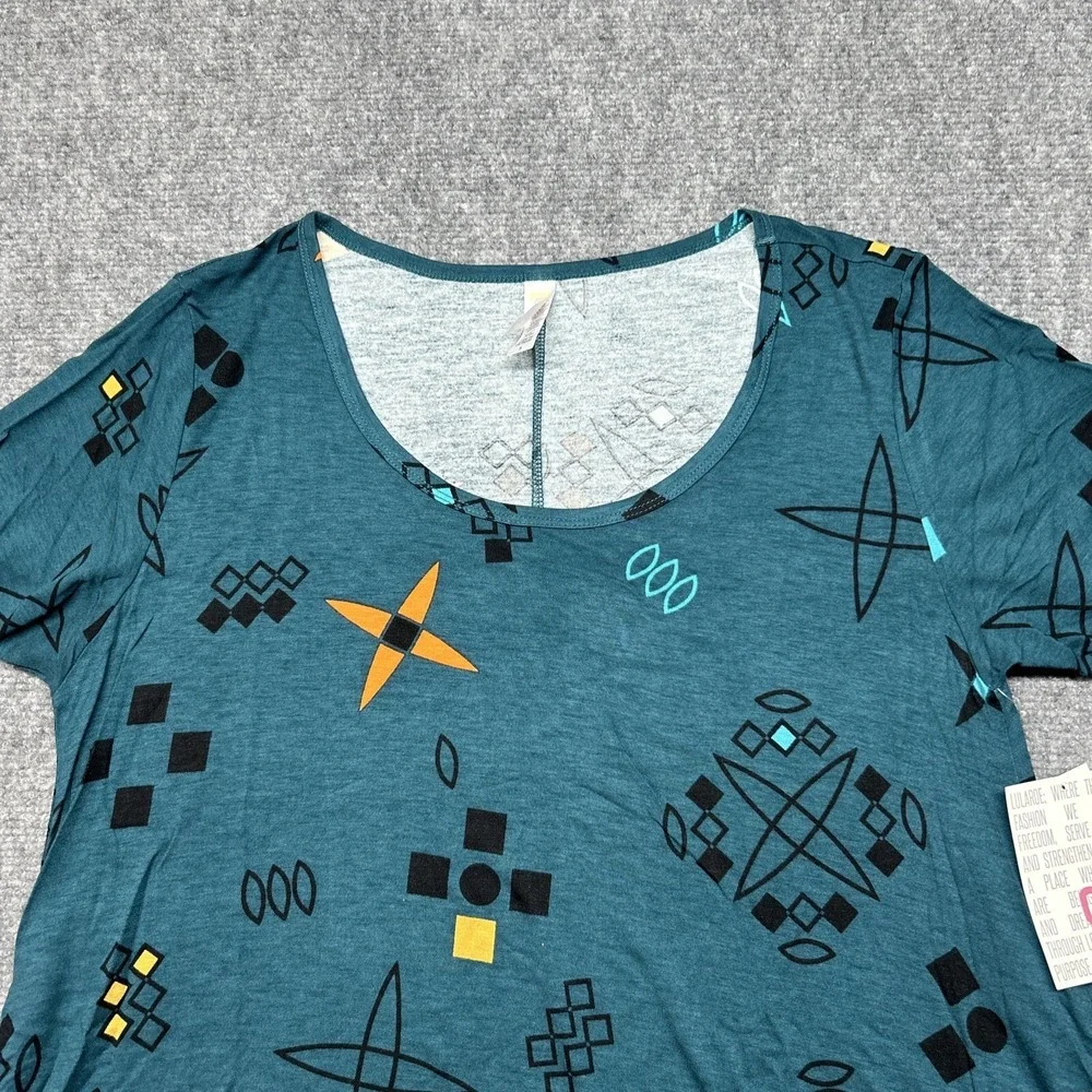 LulaRoe Perfect T-Shirt Womens S Multicolor Geometric Round Neck Short Sleeve - Picture 4 of 9